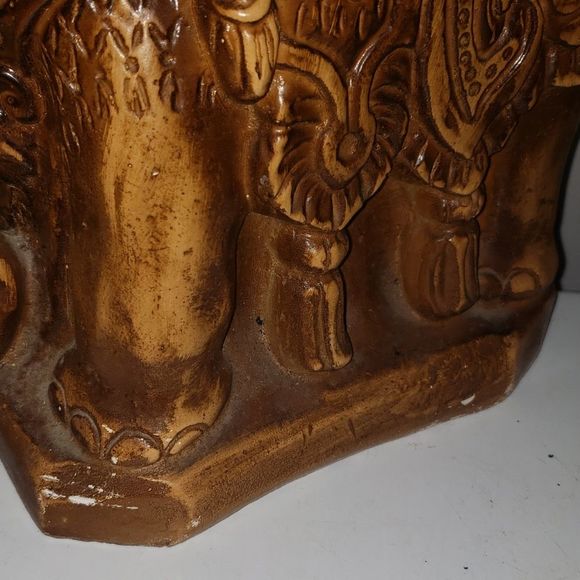 Vintage Wood Carved Heavy Elephant - Picture 6 of 8